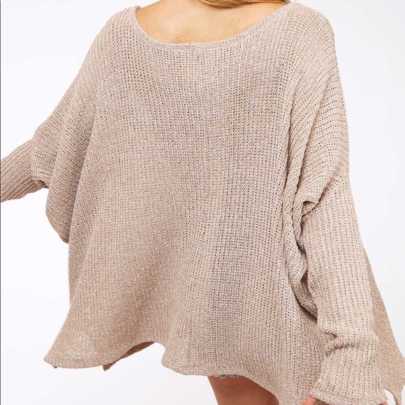 OVERSIZED FIT BOHO STYLE TAN LONG SLEEVES - Picture 10 of 13
